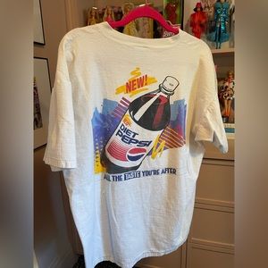 Vintage Diet Pepsi Ribbed Texture White T-Shirt Size XL